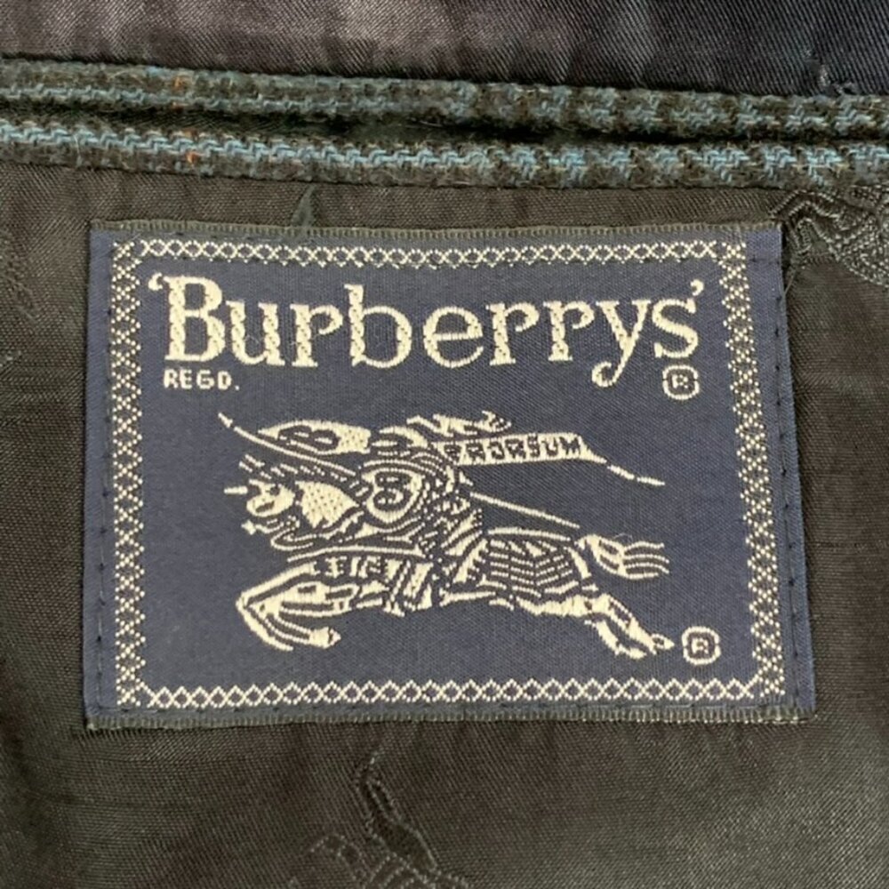 Vintage Burberrys Men's Blue Plaid 100% Camel Hair Sports Coat Blazer Jacket - Picture 12 of 13